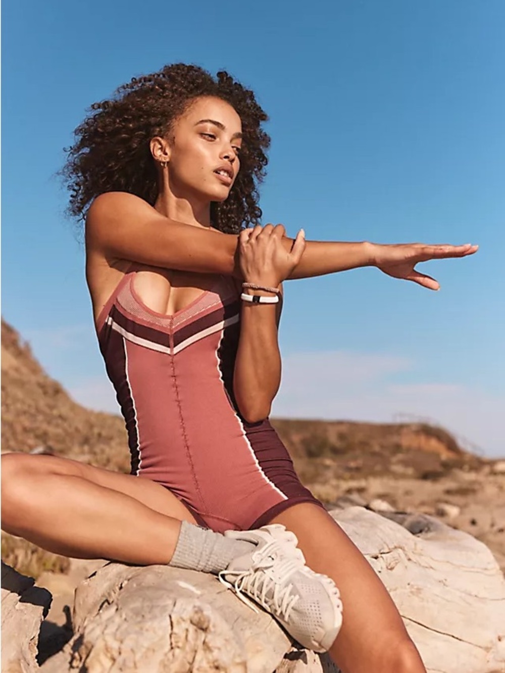 NWOT FP Movement by Free People Pink Active Romper